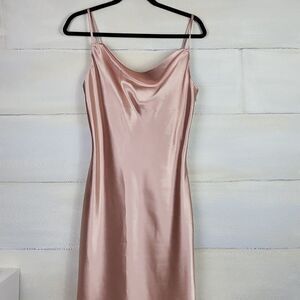BIRDY GRAY nude gold satin dress. Size M